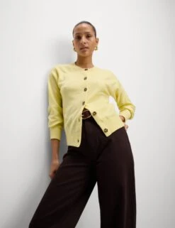 Air-Yarn Ribbed Crew Neck Cardigan -M&S air yarn ribbed crew neck cardigan 15