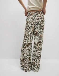 Animal Print Drawstring Wide Leg Trousers -M&S animal print drawstring wide leg trousers 15
