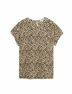 Animal Print Plisse Top -M&S animal print plisse top