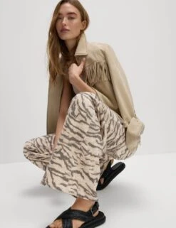 Animal Print Wide Leg Jeans -M&S animal print wide leg jeans 11