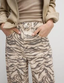 Animal Print Wide Leg Jeans -M&S animal print wide leg jeans 12