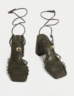 Beaded Trim Buckle Strappy Block Heel Sandals -M&S beaded trim buckle strappy block heel sandals 3