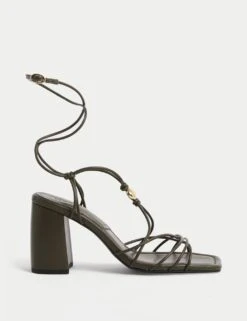Beaded Trim Buckle Strappy Block Heel Sandals -M&S beaded trim buckle strappy block heel sandals 4