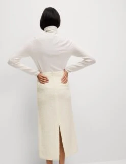 Boucle Split Back Midaxi A-Line Skirt With Wool -M&S boucle split back midaxi a line skirt with wool 11