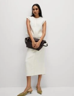 Boucle Split Back Midaxi A-Line Skirt With Wool -M&S boucle split back midaxi a line skirt with wool 13