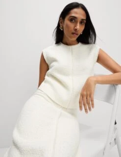 Boucle Split Back Midaxi A-Line Skirt With Wool -M&S boucle split back midaxi a line skirt with wool 14