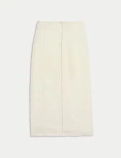 Boucle Split Back Midaxi A-Line Skirt With Wool -M&S boucle split back midaxi a line skirt with wool 15