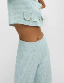 Boucle Tweed Textured Wide Leg Trousers -M&S boucle tweed textured wide leg trousers 7