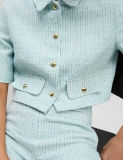 Boucle Tweed Textured Wide Leg Trousers -M&S boucle tweed textured wide leg trousers 9