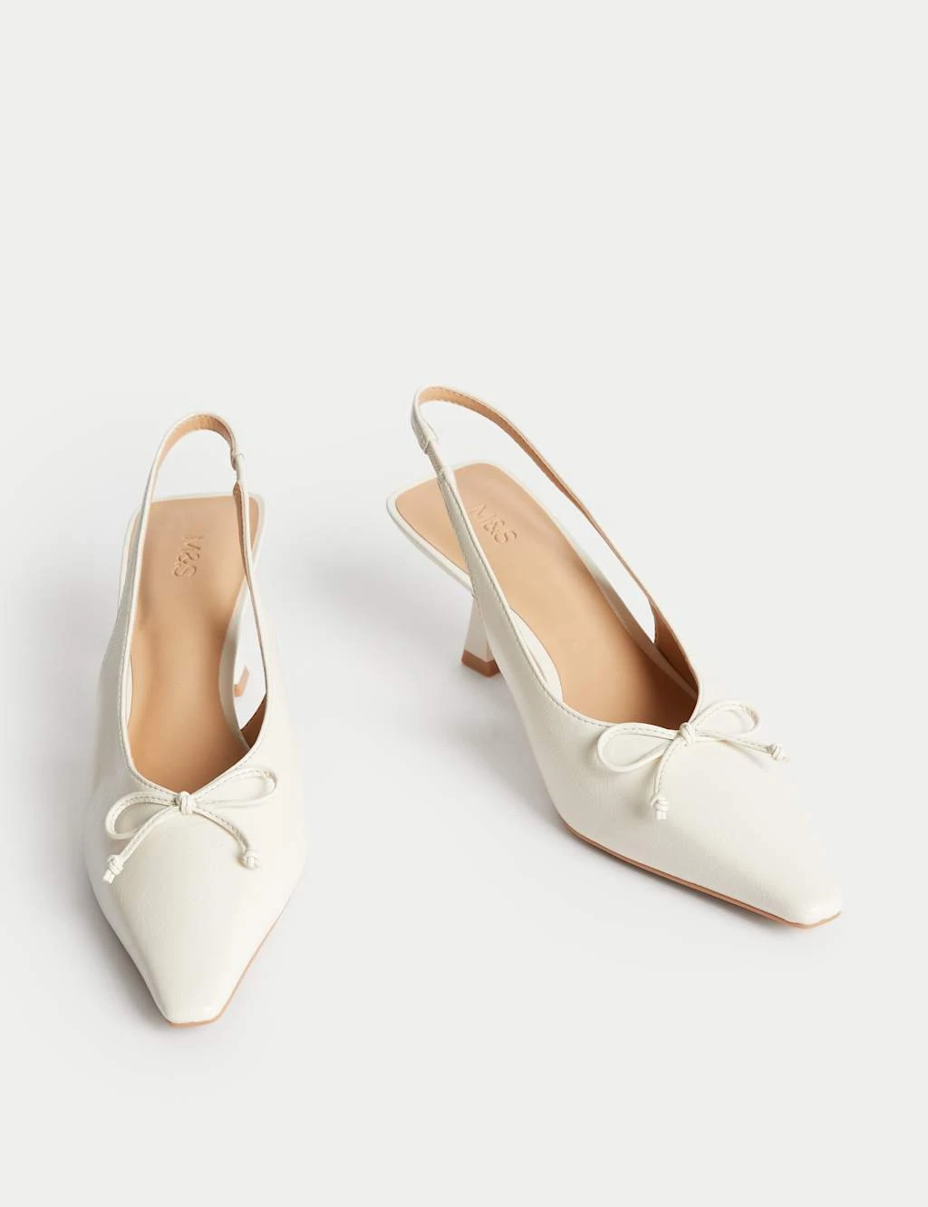 Bow Slip On Kitten Heel Slingback Shoes 7 Bow Slip On Kitten Heel Slingback Shoes - Image 5