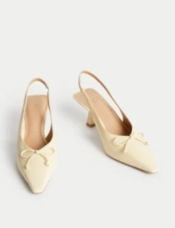 Bow Slip On Kitten Heel Slingback Shoes 21 Bow Slip On Kitten Heel Slingback Shoes -M&S bow slip on kitten heel slingback shoes 7