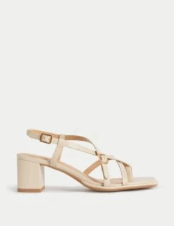 Buckle Block Heel Sandals -M&S buckle block heel sandals 8