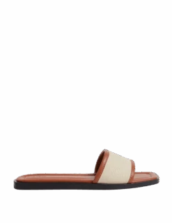 Canvas Flat Mule Sandals -M&S canvas flat mule sandals