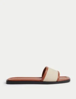 Canvas Flat Mule Sandals -M&S canvas flat mule sandals 3
