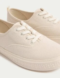 Canvas Lace Up Trainers -M&S canvas lace up chunky trainers 6