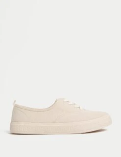 Canvas Lace Up Trainers -M&S canvas lace up chunky trainers 7
