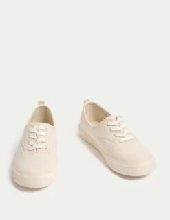 Canvas Lace Up Trainers -M&S canvas lace up chunky trainers 8