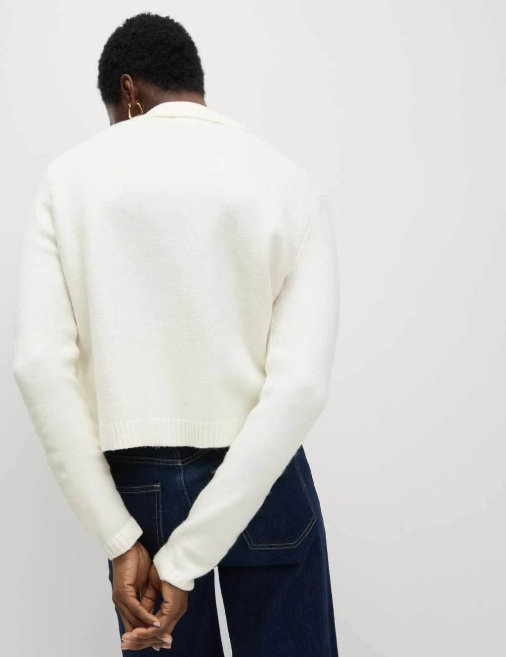 Collared Neck Relaxed Fit Knitted Jacket 14 Collared Neck Relaxed Fit Knitted Jacket - Image 12