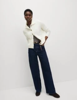 Collared Neck Relaxed Fit Knitted Jacket 27 Collared Neck Relaxed Fit Knitted Jacket -M&S collared neck relaxed fit knitted jacket 11