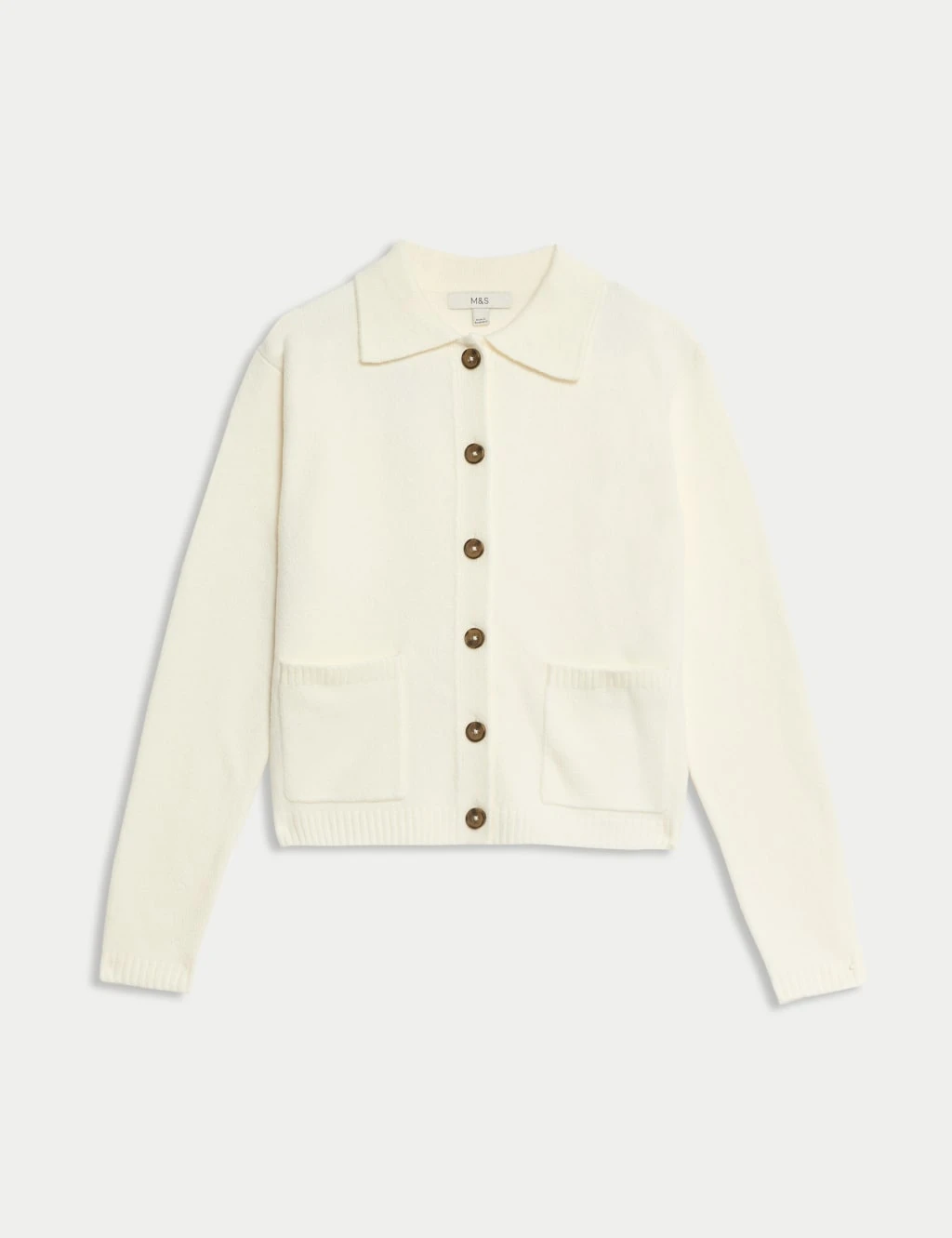 Collared Neck Relaxed Fit Knitted Jacket 9 Collared Neck Relaxed Fit Knitted Jacket - Image 7