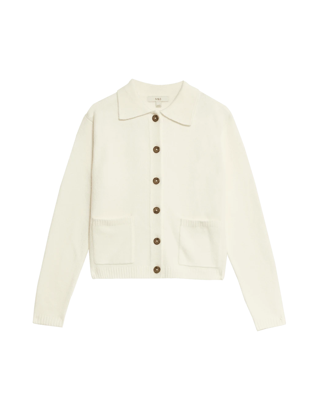 Collared Neck Relaxed Fit Knitted Jacket 11 Collared Neck Relaxed Fit Knitted Jacket - Image 9