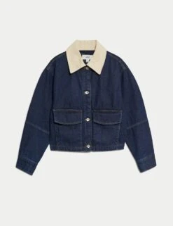 Collared Relaxed Denim Jacket -M&S collared relaxed denim jacket 7
