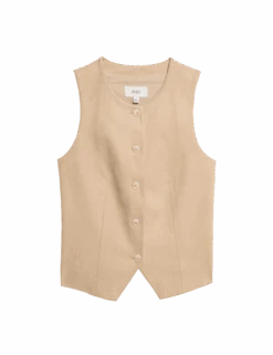 Collarless Suedette Waistcoat -M&S collarless waistcoat