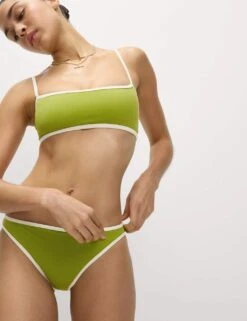 Contrast Trim High Leg Bikini Bottoms -M&S contrast trim high leg bikini bottoms 14