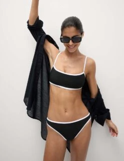 Contrast Trim Scoop Neck Bikini Top -M&S contrast trim scoop neck bikini top 7