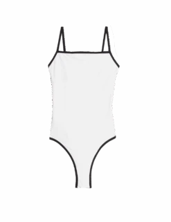 Contrast Trim Square Neck Swimsuit -M&S contrast trim square neck swimsuit 1