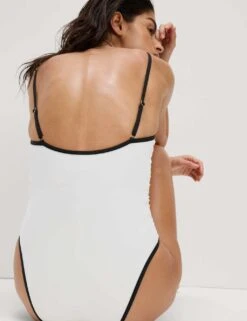 Contrast Trim Square Neck Swimsuit -M&S contrast trim square neck swimsuit 15