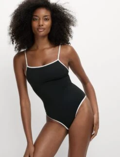 Contrast Trim Square Neck Swimsuit -M&S contrast trim square neck swimsuit 6