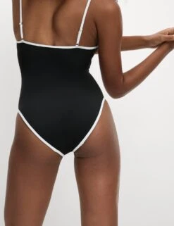Contrast Trim Square Neck Swimsuit -M&S contrast trim square neck swimsuit 9