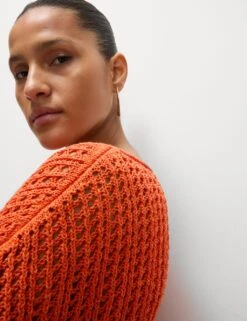 Cotton Blend Crew Neck Short Jumper 38 Cotton Blend Crew Neck Short Jumper -M&S cotton blend crew neck short jumper 14