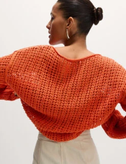 Cotton Blend Crew Neck Short Jumper 41 Cotton Blend Crew Neck Short Jumper -M&S cotton blend crew neck short jumper 17