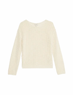 Cotton Blend Crew Neck Short Jumper 28 Cotton Blend Crew Neck Short Jumper -M&S cotton blend crew neck short jumper