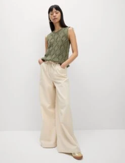 Cotton Blend Diamond Stitch Knitted Vest -M&S cotton blend diamond stitch knitted vest 10