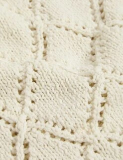 Cotton Blend Diamond Stitch Knitted Vest -M&S cotton blend diamond stitch knitted vest 14