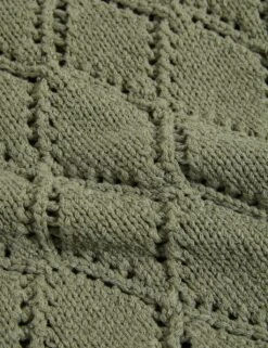 Cotton Blend Diamond Stitch Knitted Vest -M&S cotton blend diamond stitch knitted vest 8