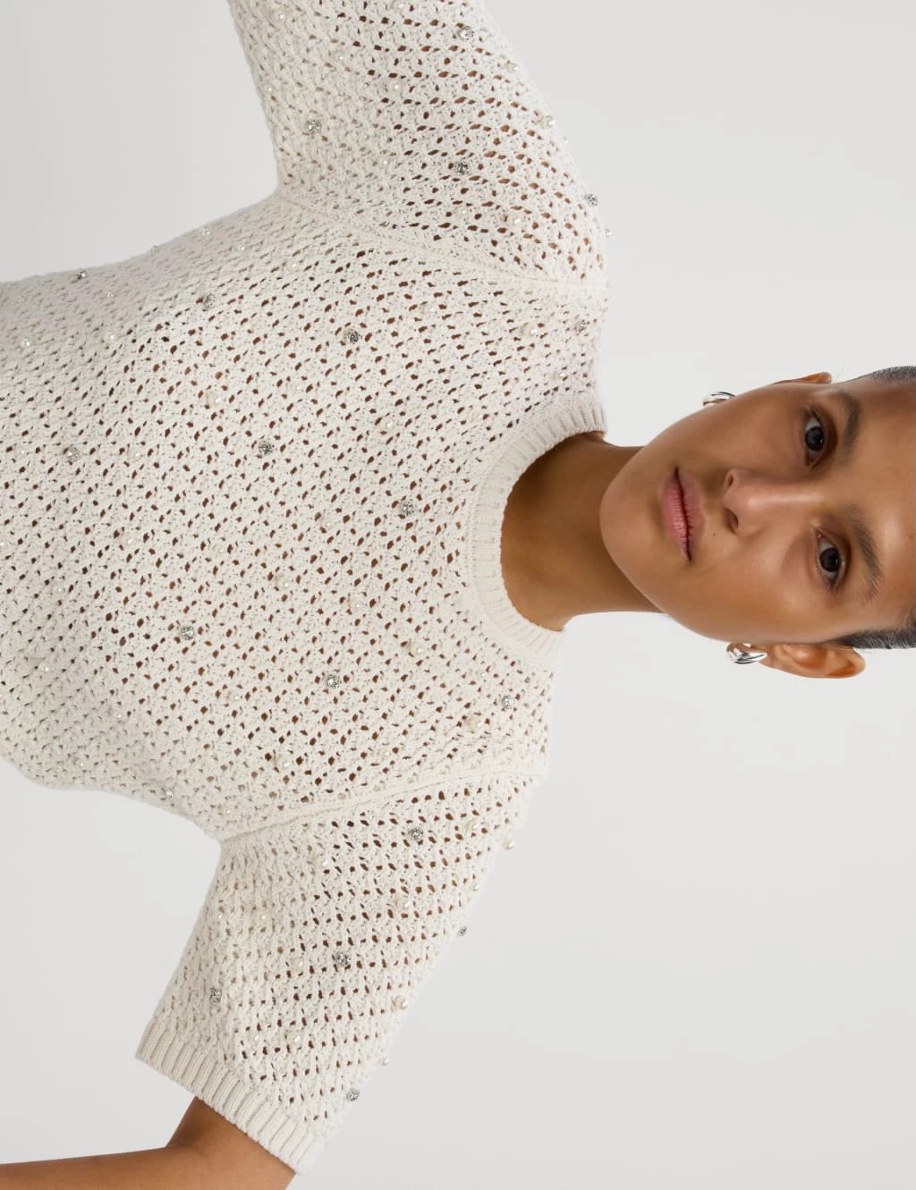 Cotton Blend Embellished Knitted Top 12 Cotton Blend Embellished Knitted Top - Image 10