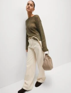 Cotton Blend Metallic Jumper With Linen -M&S cotton blend metallic jumper with linen 9