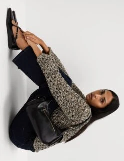 Cotton Blend Metallic Textured Jumper -M&S cotton blend metallic textured jumper 10