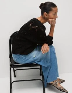 Cotton Blend Open Stitch Cropped Cardigan -M&S cotton blend open stitch cropped cardigan 13