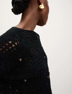 Cotton Blend Open Stitch Relaxed Cropped Jumper 31 Cotton Blend Open Stitch Relaxed Cropped Jumper -M&S cotton blend open stitch relaxed cropped jumper 11