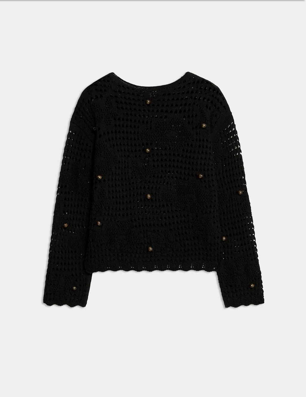 Cotton Blend Open Stitch Relaxed Cropped Jumper 12 Cotton Blend Open Stitch Relaxed Cropped Jumper - Image 10