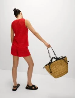 Cotton Blend Pointelle Scallop Edge Knitted Vest -M&S cotton blend pointelle scallop edge knitted vest 10