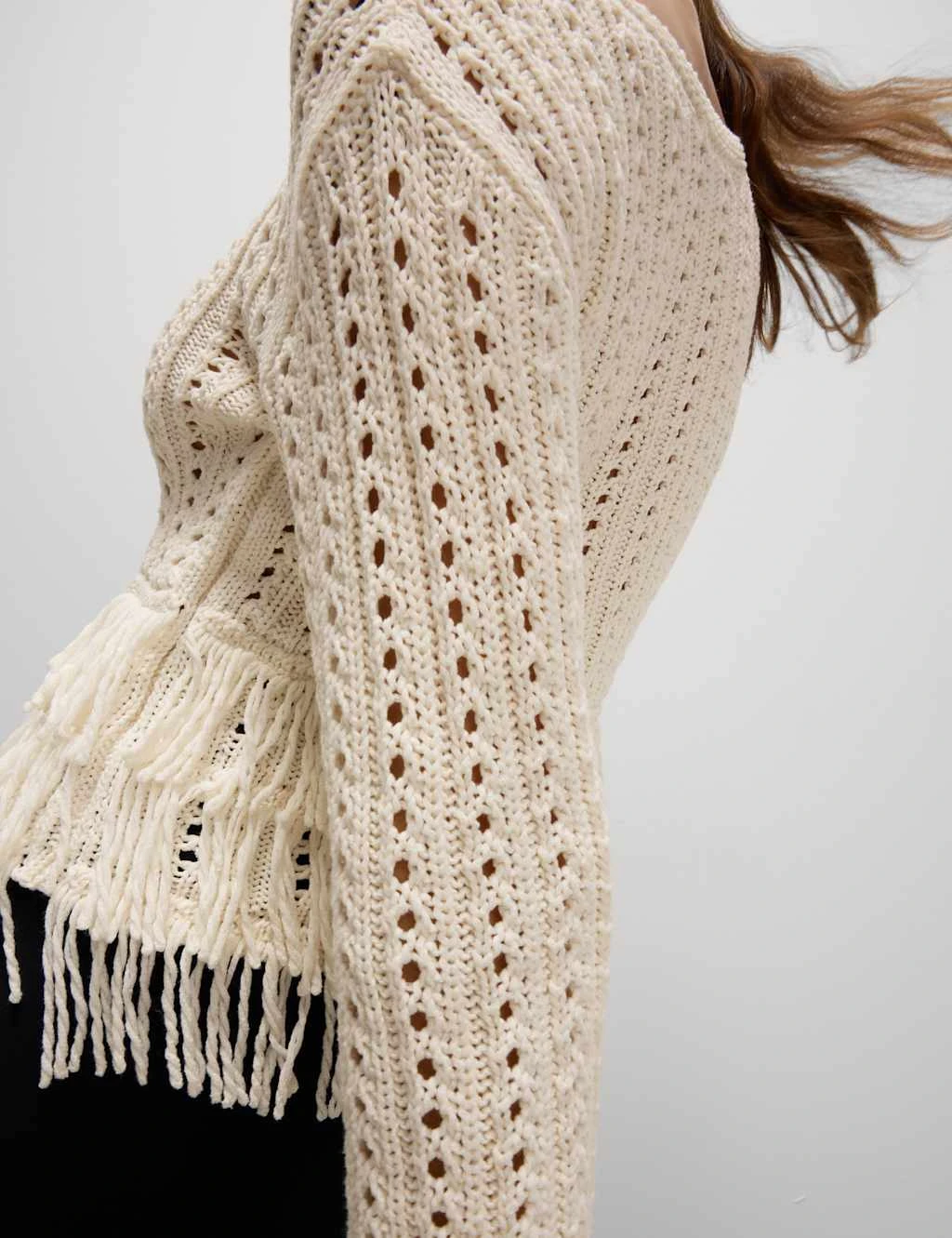 Cotton-Blend Textured Fringe Jumper 14 Cotton-Blend Textured Fringe Jumper - Image 12