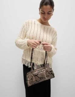 Cotton-Blend Textured Fringe Jumper 34 Cotton-Blend Textured Fringe Jumper -M&S cotton blend textured fringe jumper 11