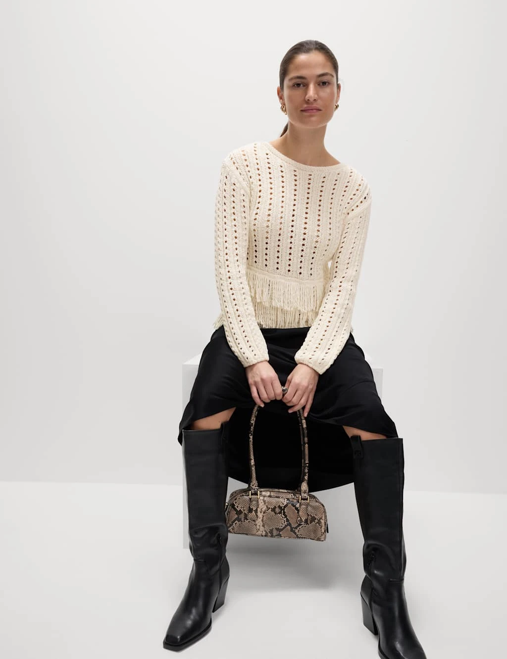 Cotton-Blend Textured Fringe Jumper 17 Cotton-Blend Textured Fringe Jumper - Image 15