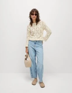 Cotton Blend Textured Jumper -M&S cotton blend textured jumper 10